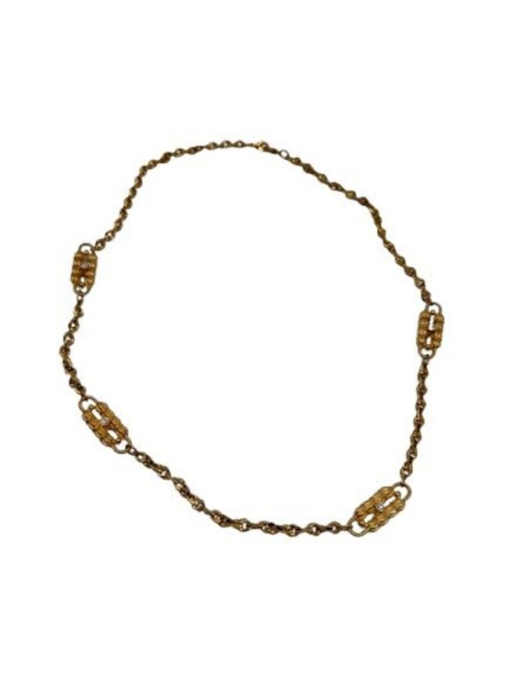 VTG Camrose & Kross Jacqueline Kennedy JBK Gold Tone Paperclip Station Necklace